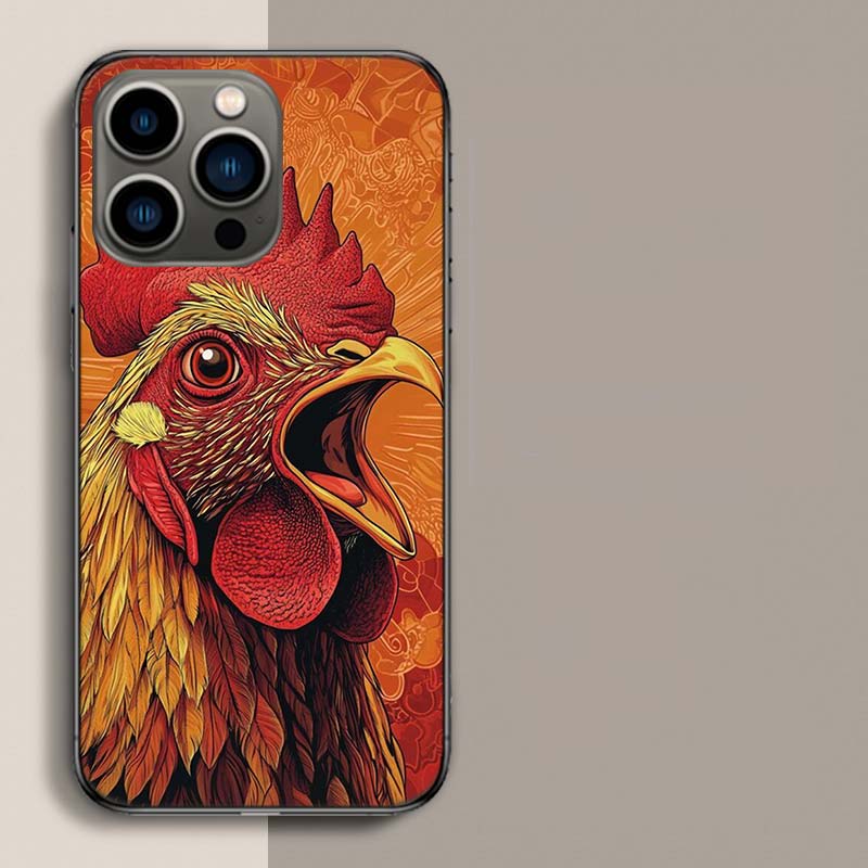Cool Rooster Making Money Phone Case For Iphone 17 Air 15 Pro 14 Plus 16 Pro Max 17E 16E 12 13 Mini 11 Cover Cute Fundas