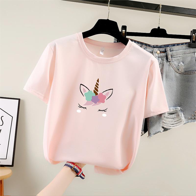 

Женская летняя повседневная свободная студенческая футболка Harajuku с милым мультяшным принтом футболки с коротким рукавом для молодых девушек Y2k Топы 3XL розовый