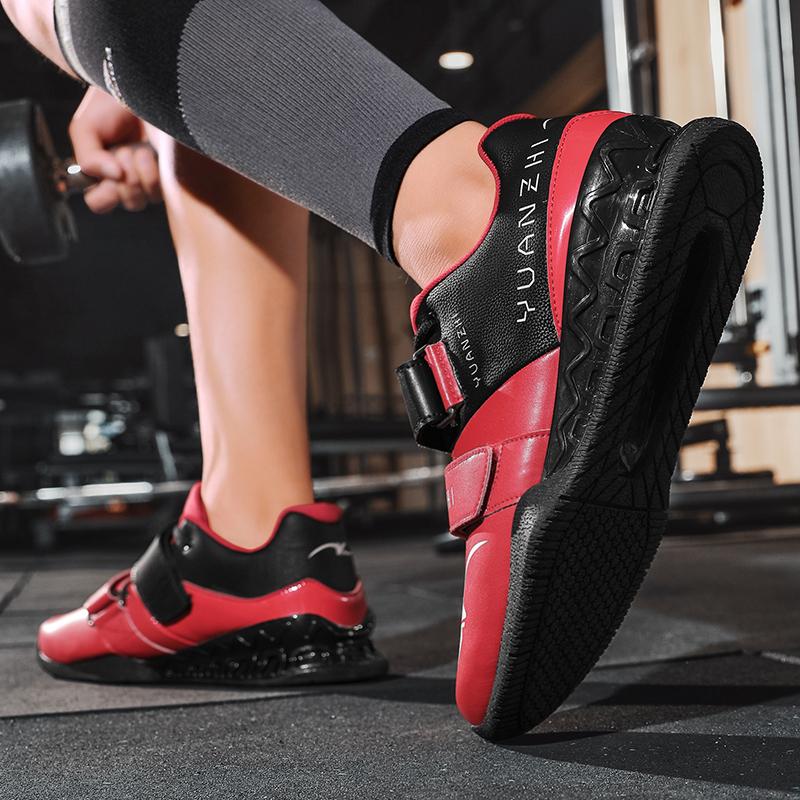 Men Weightlifting Squat Original Deadlift Professional Shoes Breathable Powerlifting Sneakers Fitness Gym Weightlifting Shoes