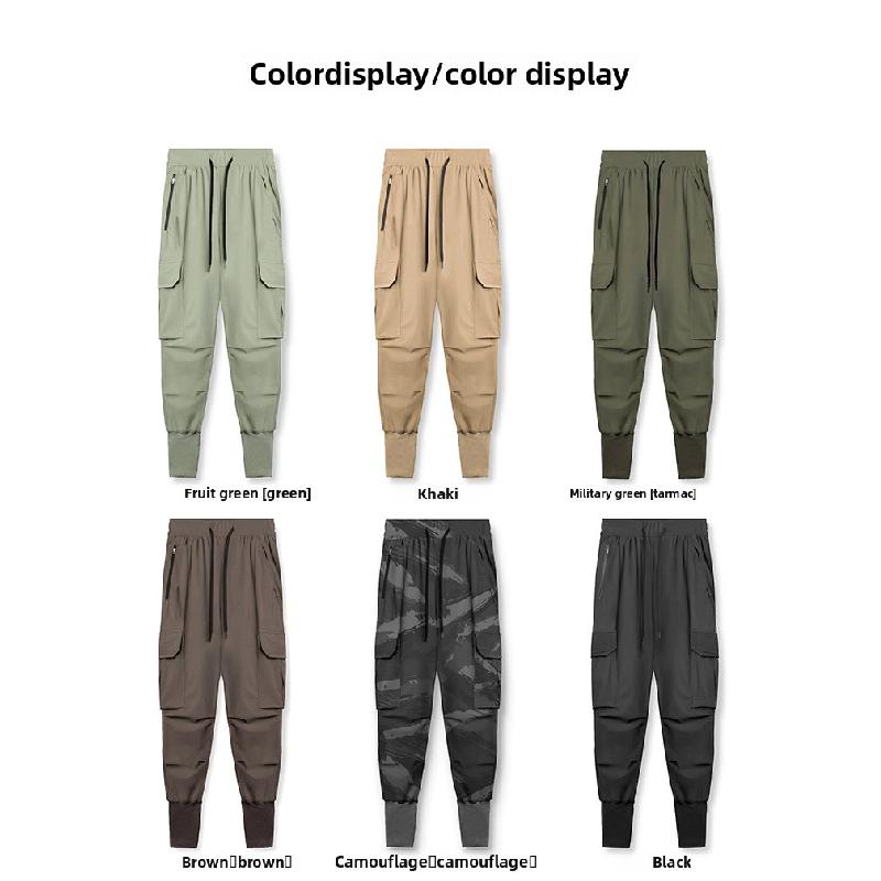2026 Spring and Autumn Men's Casual Pants Youth Straight-Leg Sports Pants Men's Multi-Pocket Quick-Dry Pants