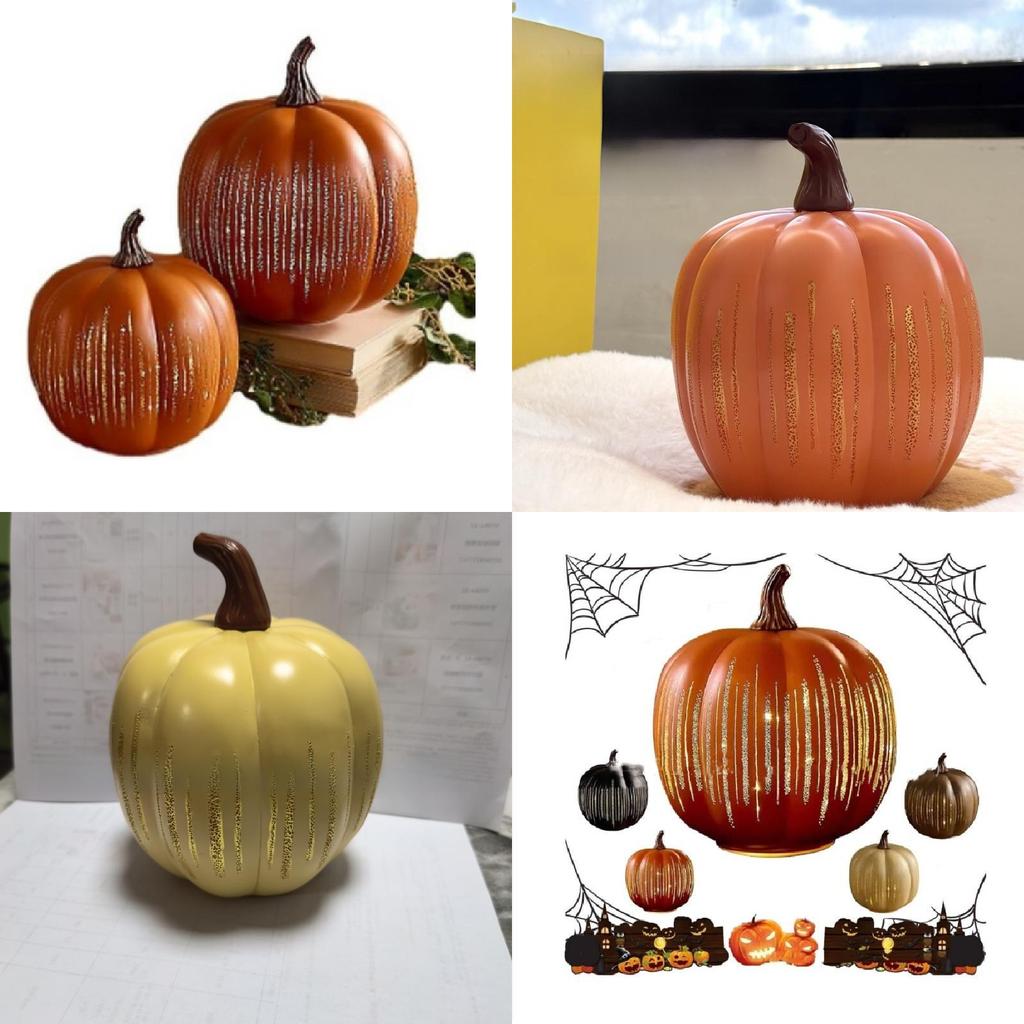 Halloween Led Light Starry Night Pumpkin Resin Decor With Creative Design For Party And Home Atmosphere