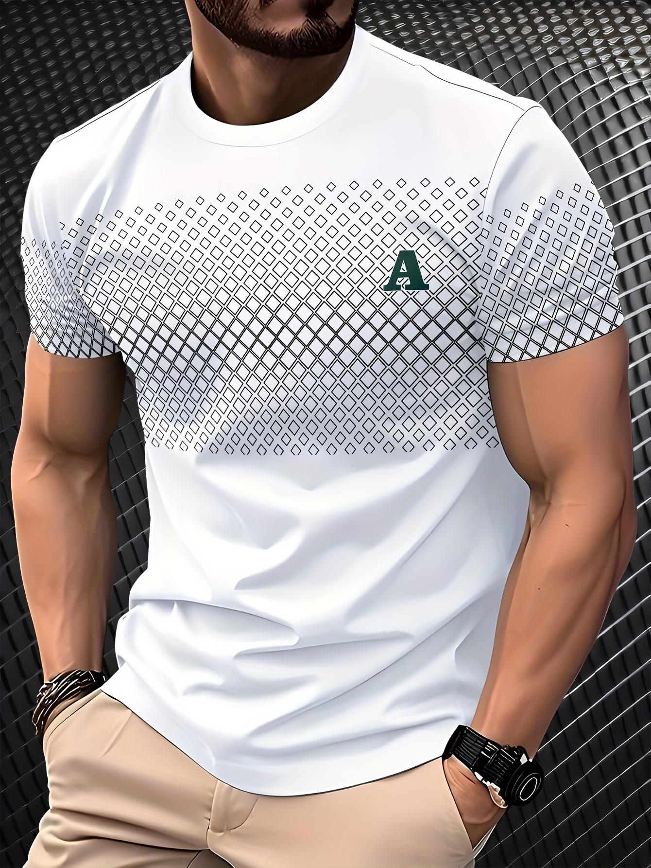

Men s Printed Short-sleeved T-shirt, Breathable O-Neck, Fashion Comfortable and Casual Daily Wear S білий