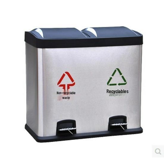 Eco-Friendly Stainless Steel Flip-Top Foot-Pedal Trash Bin for Living Rooms and Outdoors