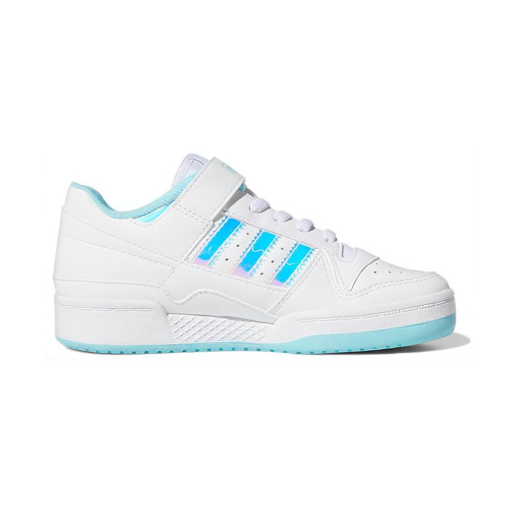 adidas Originals Forum Iridescent Comfortable Versatile Low-Top Sneakers Kids Sneakers White Blue GZ8846