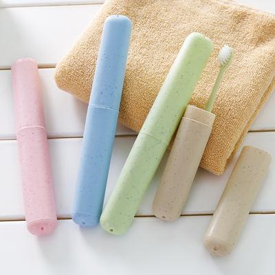 Portable Travel Camping Toothbrush Tube Box Cover Water Filter Anti-Dirty Bathroom Accessories Wheat Straw Storage Box