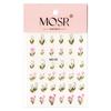 Gold Edge Tulip & Bunny Nail Decals with Hand-Painted Flower Outlines
