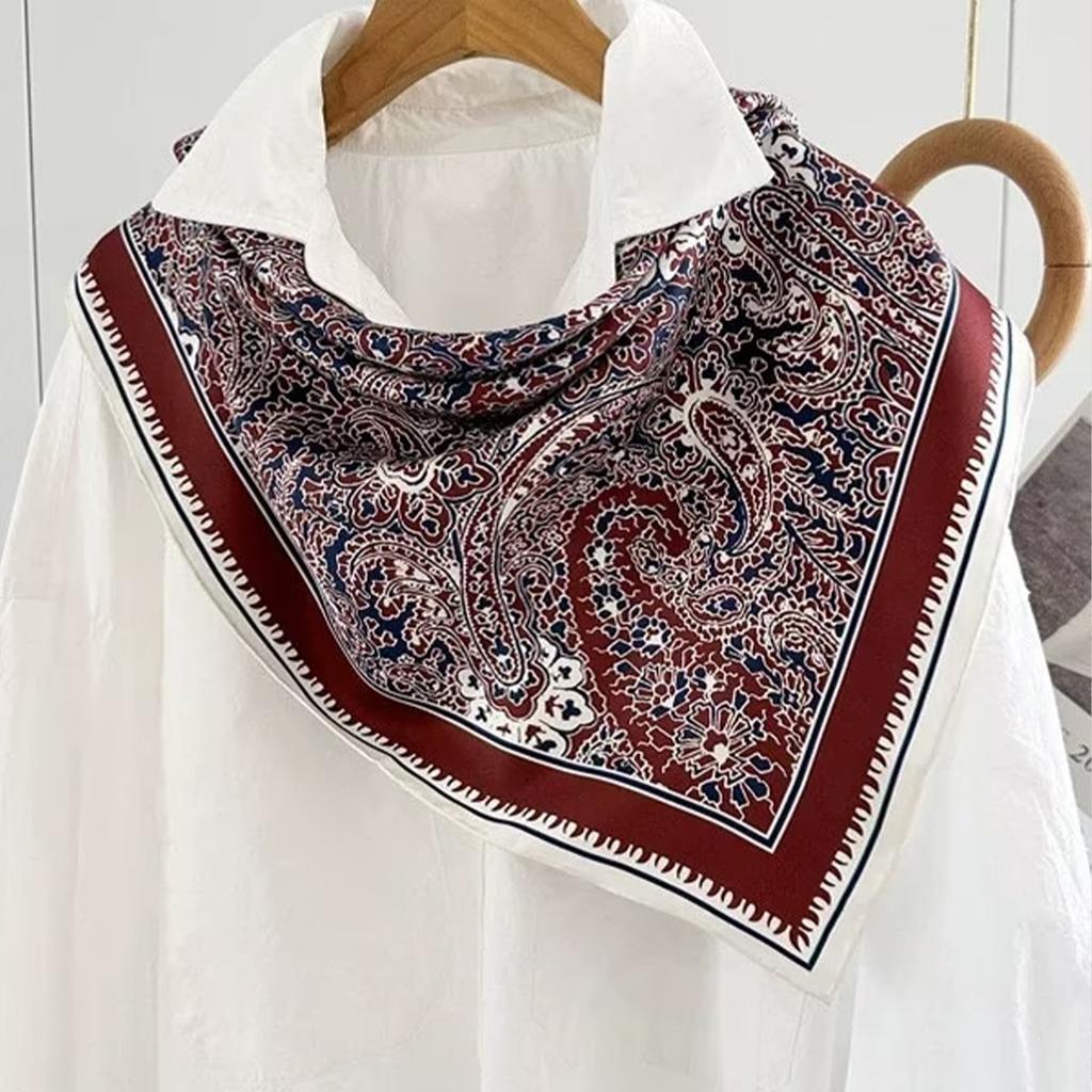 Najnowszy Wzór Chusty na Głowę Damskie Cztery Pory Roku Foulard Satynowe Kwadratowe Dla Pań Szale 90*90 Jedwabna Chusta Hidżab Muzułmański