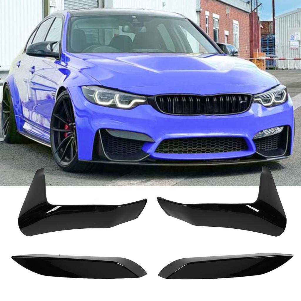 4Pcs Front Bumper Grille Fog Light Spoiler Set ABS Improve Sporty Appearance Front Bumper Splitter for F80 F82 F8  4