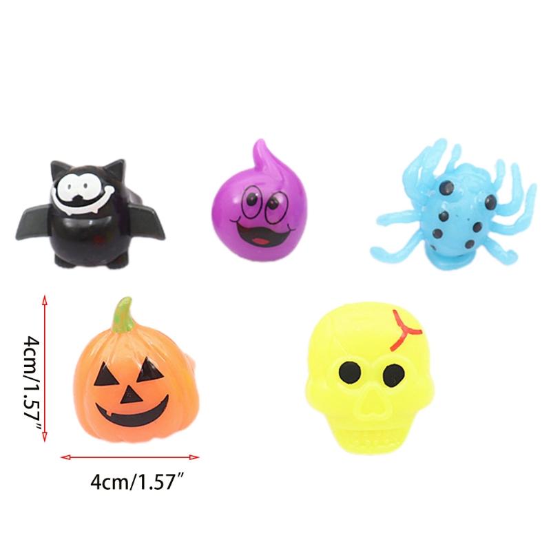 Luminous Prom Party Finger Lights Pumpkin Skull Glowing Ring Novelty Trick Or Treat Halloween Decor Flashing Toys
