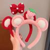 Cute Plush Bow Strawberry Cartoon Headband Children Sweet Hair Hoops Fashion Hair Accessories Female Washface Hairband Tie