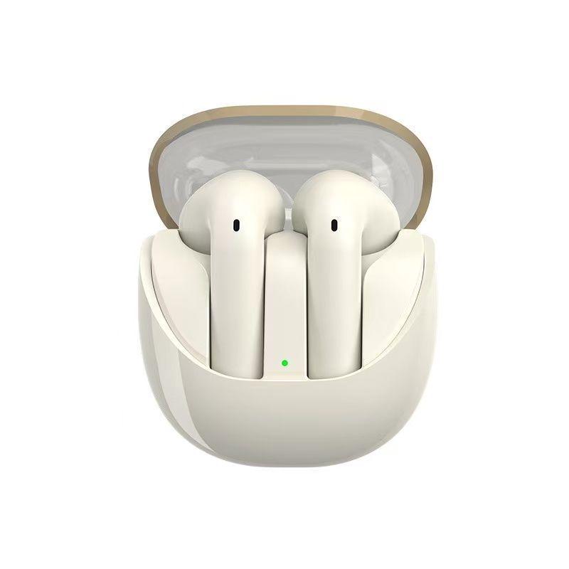 High-Quality Transparent Bluetooth 5.3 Aviation Earbuds with 8-Hour Battery for Sports & Gaming, New White.