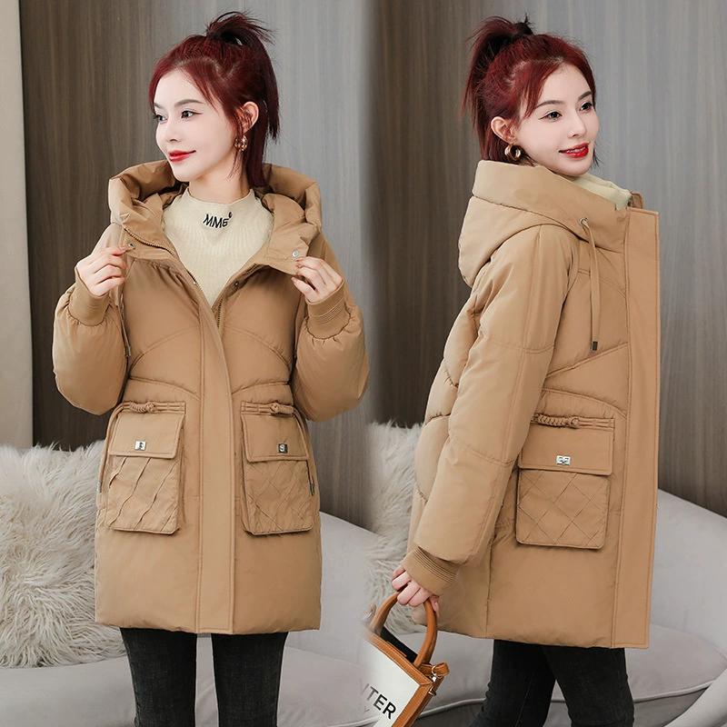 Winter Thickened Mid-length Padded Jacket Women's Loose Large Size Hooded Padded Jacket Fashion Padded Jacket Cold-proof