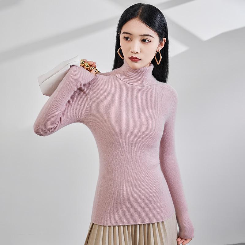 Women's Autumn/Winter 2025 Half-High Neck Slimming Knit Sweater - Comfortable & Fashionable Base Layer Top