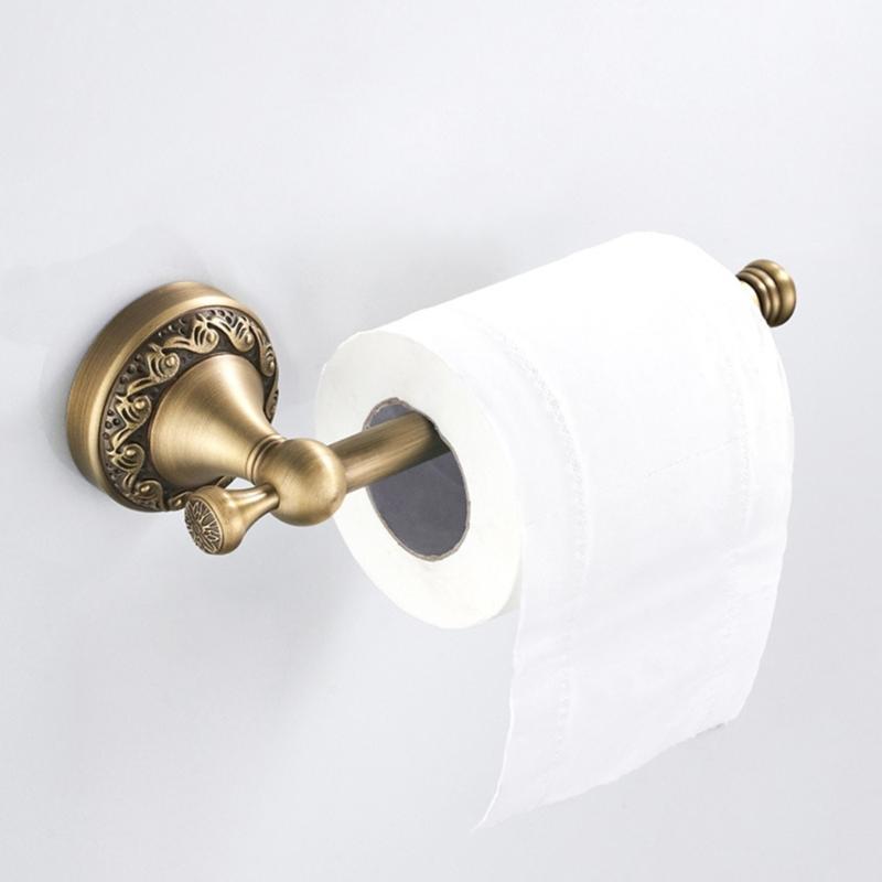 Copper Wall Mounted Tissue Holder Copper Single Towels Rail Rod Toilet Paper Roll Dispenser Bathroom Accessory
