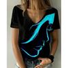 JPNTKY Women's Fashion Casual Short Sleeve V-Neck  Blouses & Shirts