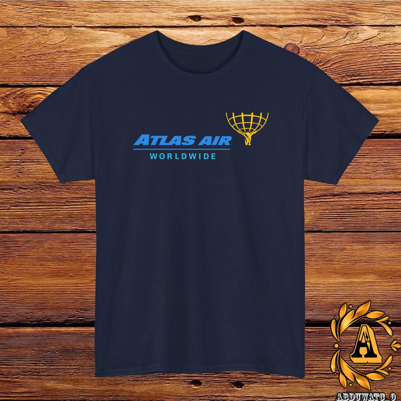 Atlas Air Airlines Logo T-Shirt Black/Grey/White/Navy/Red/Light Blue S-5XL S