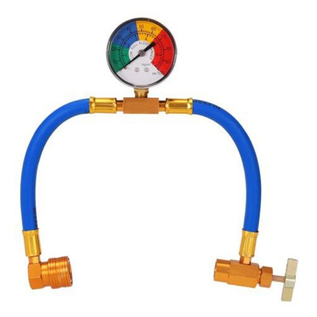 Refrigerant Recharge Refill Kit A/C R134a Hose Gas Gauge Charging Filling Hose