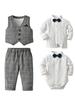 Kids' Spring/Autumn Vest & Suit Set - Baby Gentleman Formal Wear for Boys