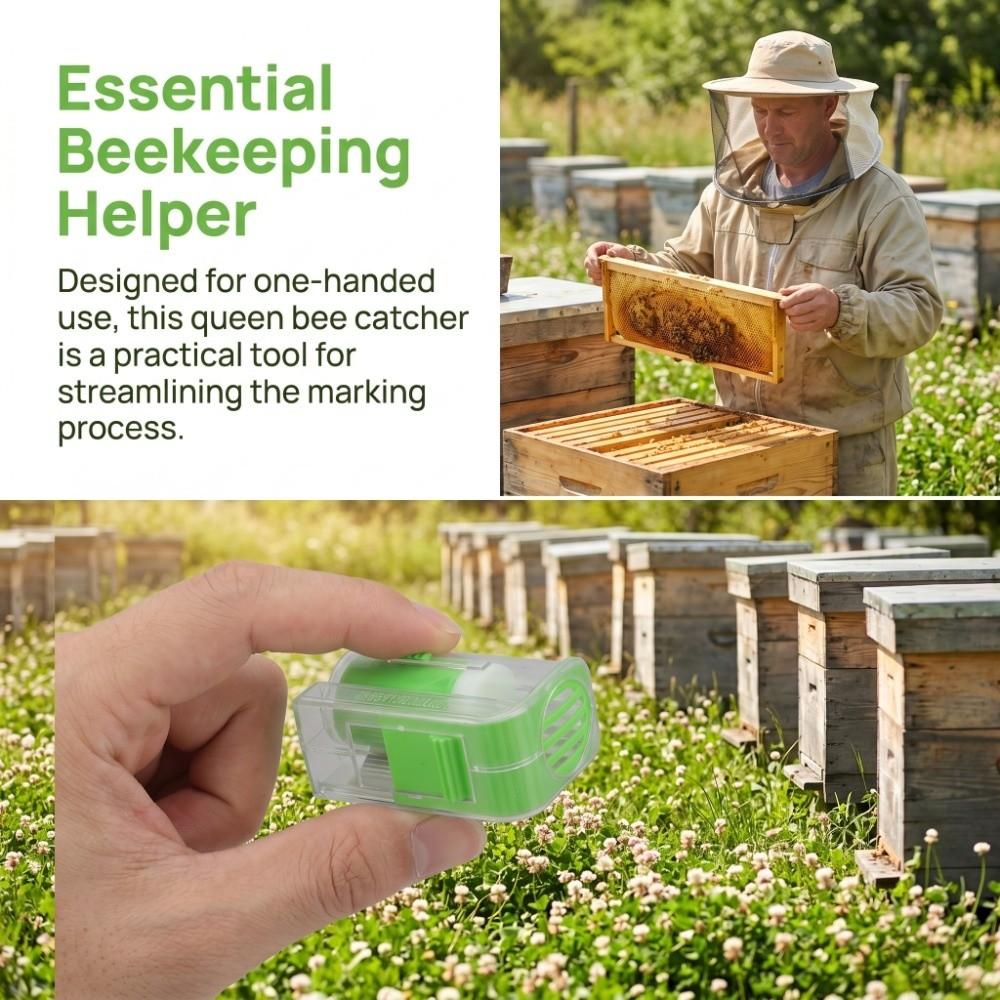 3Pcs Durable Bee Queen Marker Cage Plastic Bee Queen Marking Catcher Tagging Queen Bees