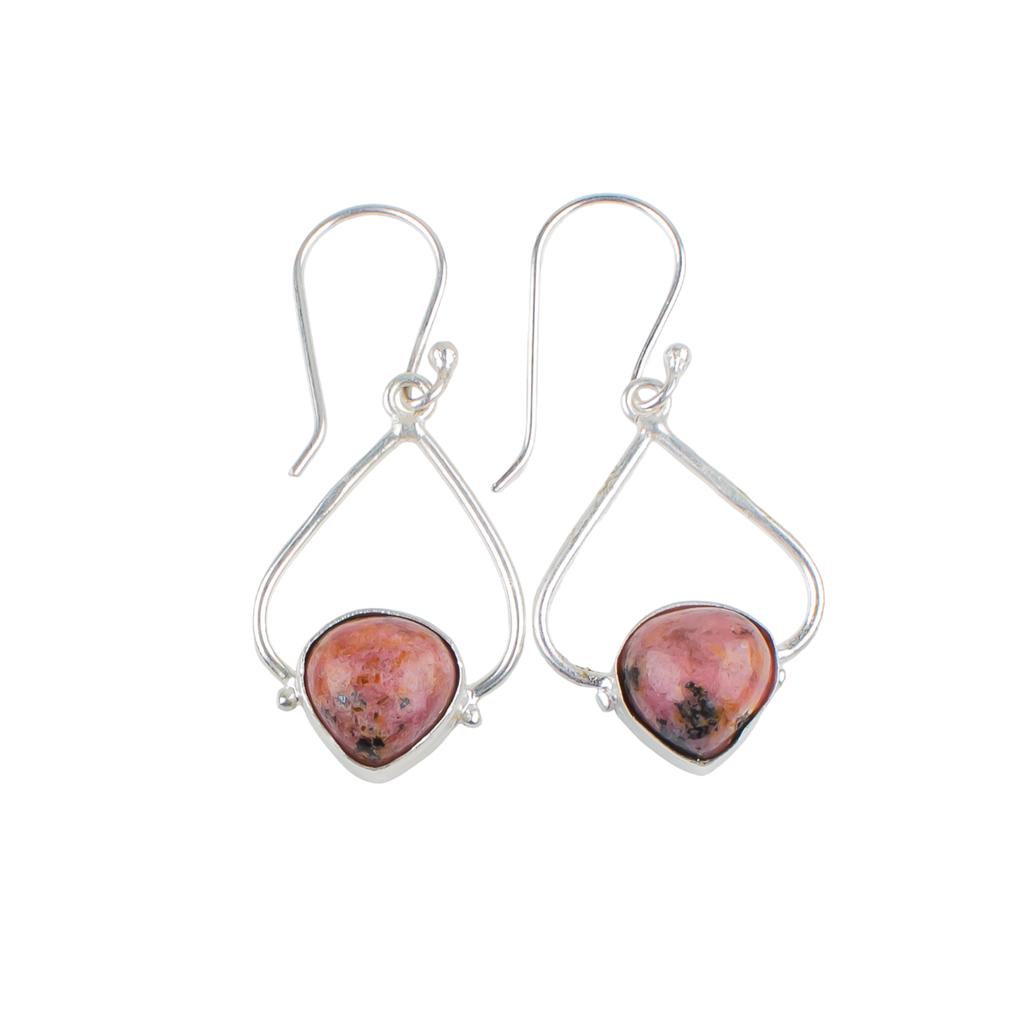 Black Rhodonite Gemstone 925 Sterling Silve Stylish Jewelry Earrings For Gift EE-33-32
