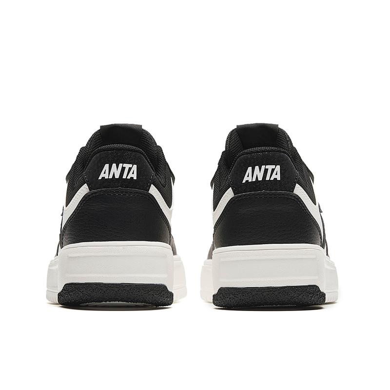 New Anta Life Collection Anti Slip Wear Resistant Low Top Skateboard Shoes Women's Black White 122418016-3
