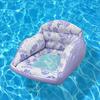 Inflatable Pool Lounge Chair with Cup Holder Tropical Leaf Print Blow-Up Water