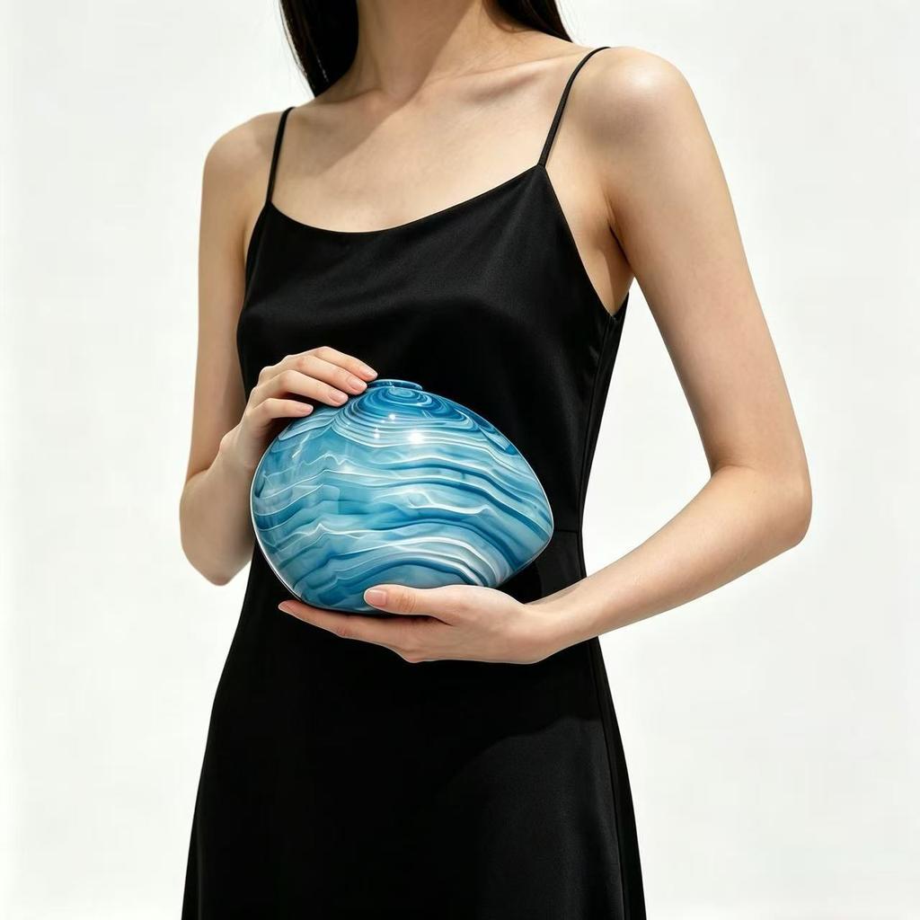 Bag Women'S Bag Oval Acrylic Bag Shell Bag Goose Egg Box Bag Dinner Bag Crossbody Bag Women'S