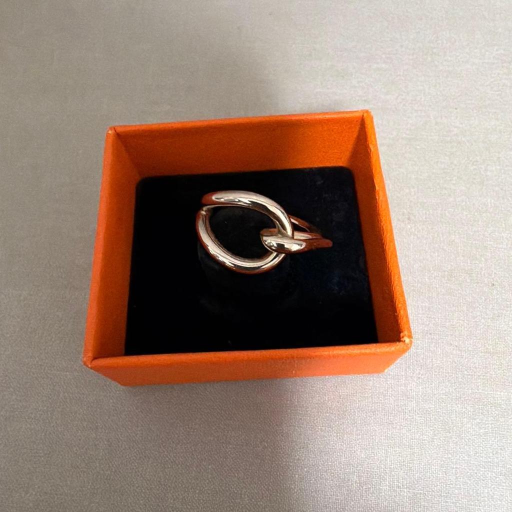 Used HERMES Silver Scarf Ring