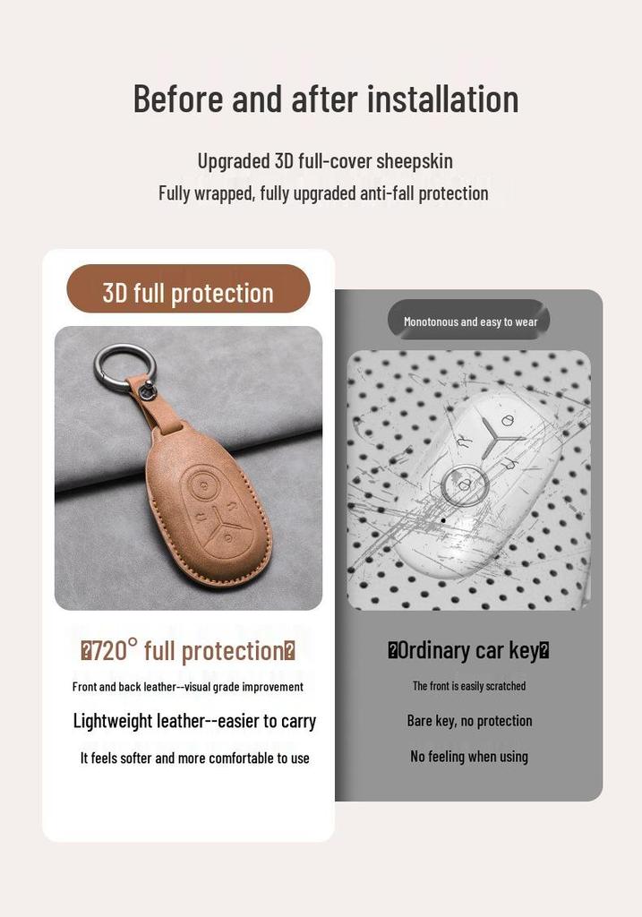 Geely Geometry G2-G12 Key Case for Exploration, Youth, Dream Editions - Anti-fall Shell Buckle