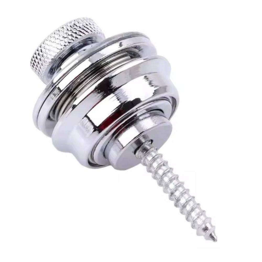 Zinc Alloy Bass Safety Straplocks Flat Head Guitar Strap BuckleElectric Guitar Tail Nail for Acoustic Electric Bass Strap