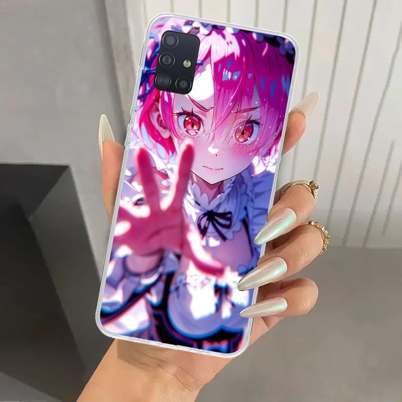 R-Rem Re Zero Anime Phone Case for Samsung Galaxy A52 A42 A32 A22 A12 A02S A72 A51 A50S A41 A31 A21S A71 A40 A30S A20S A10S A20E