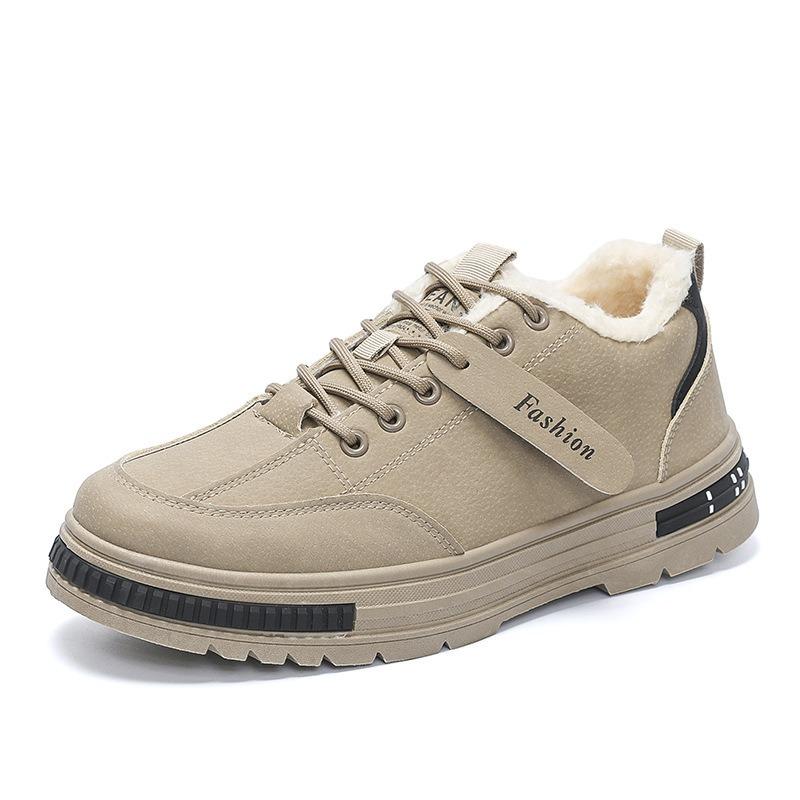 Men's Winter Fleece-Lined Shoes, New Style Work Shoes, Korean Versatile Casual Sports Skate Shoes, Men's Safety Work Shoes