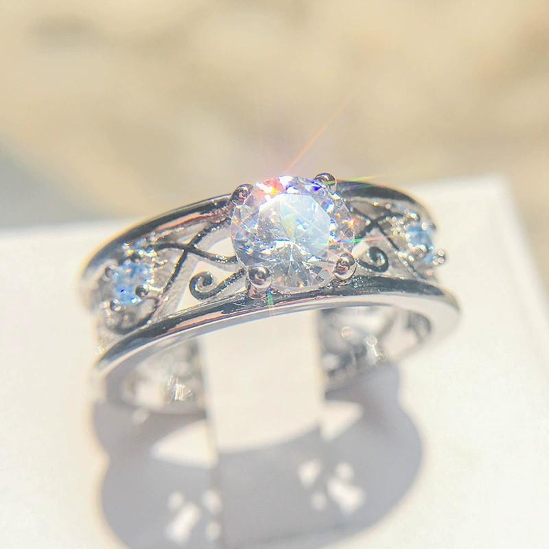Inlaid Sapphire Rings Women Jewelry Decoration Fashion Gifts Design Elegant