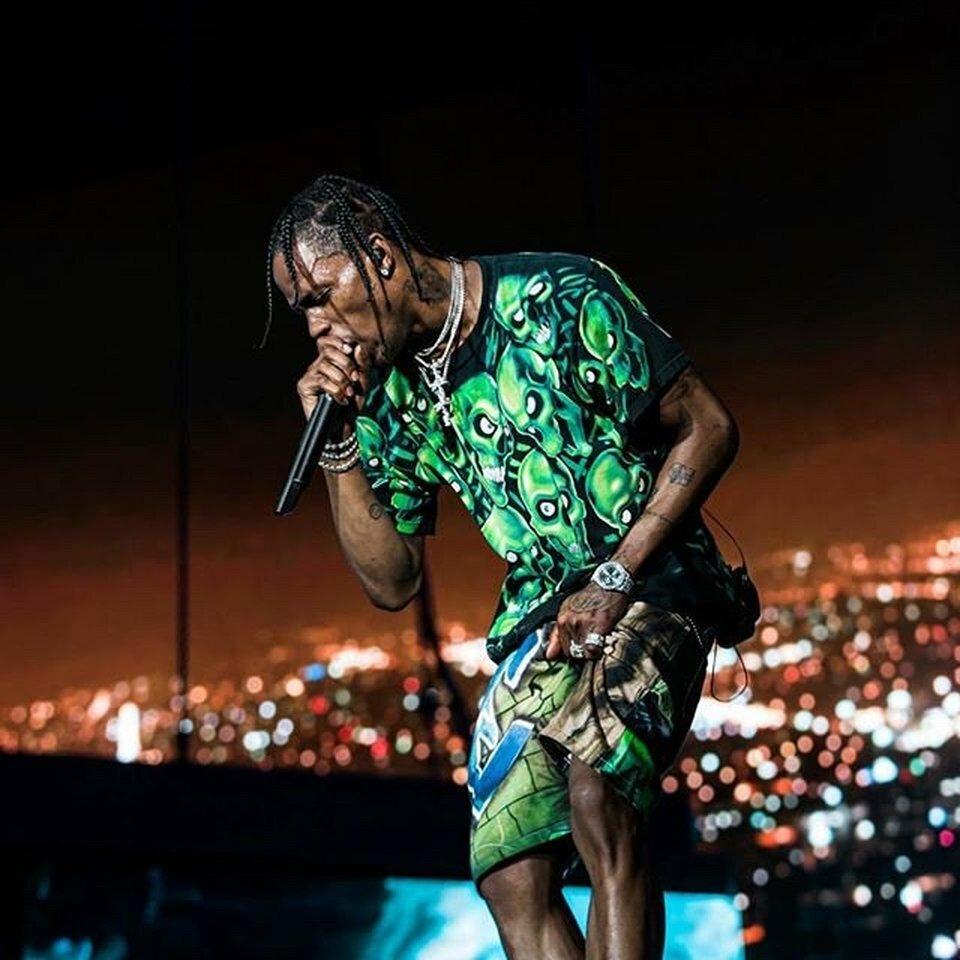 Liquid blue astroworld skull pile glow in dark t shirt Juicy J Travis Scott XXXXL