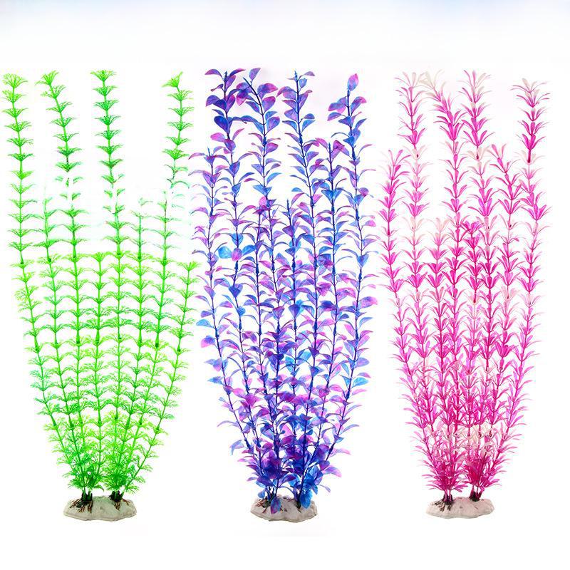 Fish Tank Scenic Background with Decorative Artificial Water Plants, 50cm High