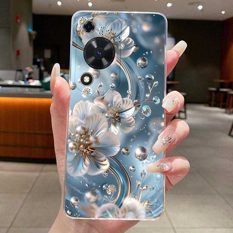 For Huawei Nova Y63 Case NovaY63 Y 63 Phone Cover Clear Silicone Fashion Flower TPU Soft Cases for Huawei Nova Y72s Back Shells