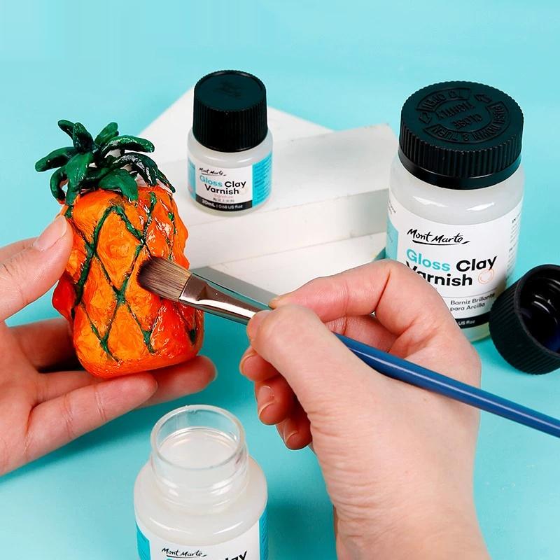 60/120ml Glossy Clay Varnish Gloss Signature Clay Acrylic Air Dry High Gloss Finish for Ceramics Oil Painting Wood Maintenance