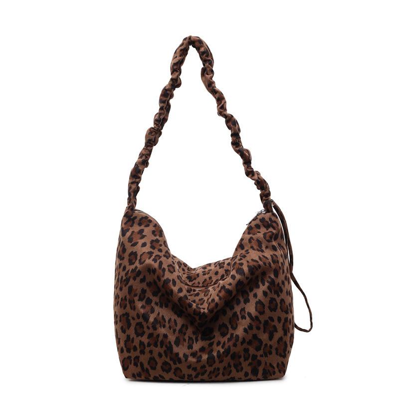 2025 Autumn Leopard Shoulder Bags Suedu Luxury Shoulder Crossbody Bags Large Capacity Travel Commuting Handbags
