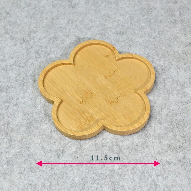 Bamboo Tea Coasters Multi-shaped Bamboo Tray Flower Pot Storage Coasters Kitchen Tableware Decoration Creative Coffee Coasters