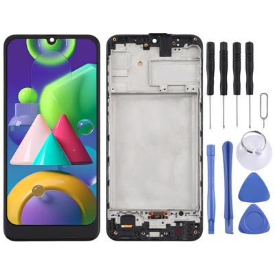 TFT LCD obrazovka pro Samsung Galaxy M21 / SM-M215 Digitizér Kompletní sestava s rámečkem (Černá)