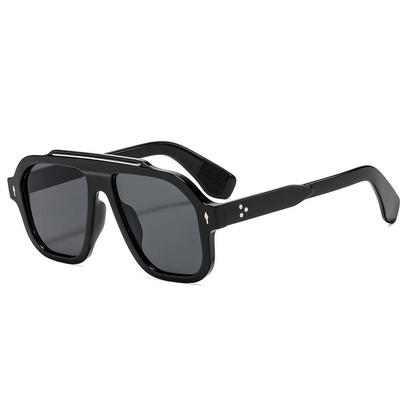 SO&EI Модные Пилотские Женские Солнцезащитные Очки Оттенки UV400 Ретро Заклепки Мужские Градиентные Трендовые Квадратные Синие Желтые Солнечные Очки