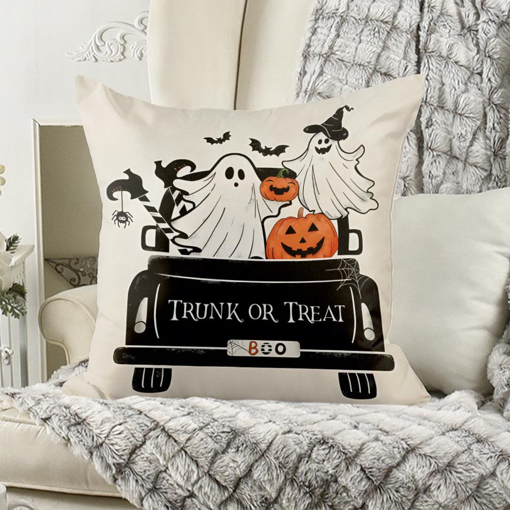Halloween Day of The Dead Cushion Case, Pillowcase, Pumpkin Ghost Trick or Treat, Home Pillowcase