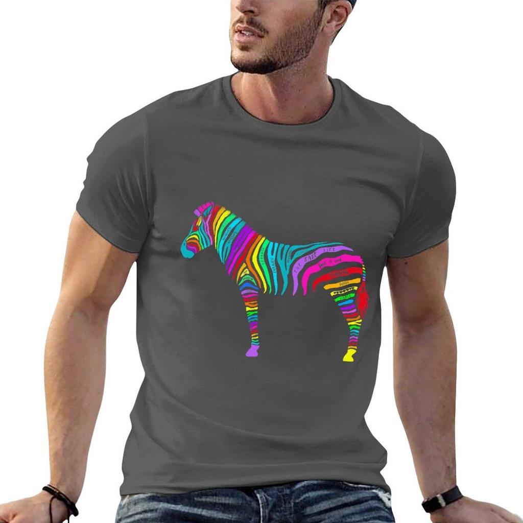 Zebra Words TShirt Cotton T Shirts High Quality Man T Shirt Cotton TShirt