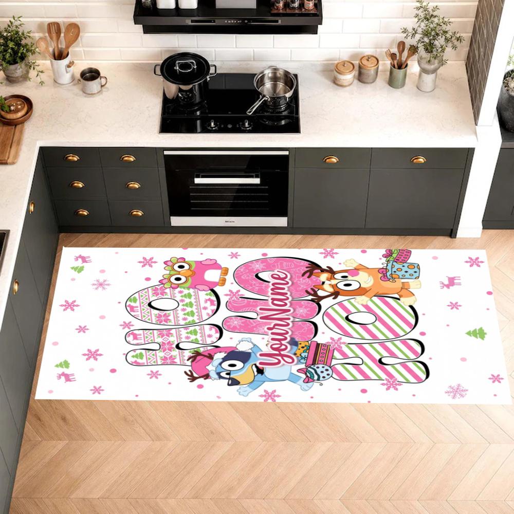 Bluey Customize Your Name Kitchen Rug Runner Rug Laundry Mat Hallway Entryway The Best Gift Choice