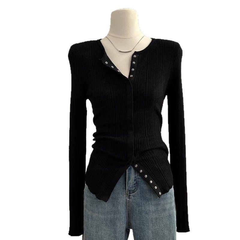 Autumn New Fashionable Knitted Bottoming Shirt Women's Long-sleeved Design Sweater