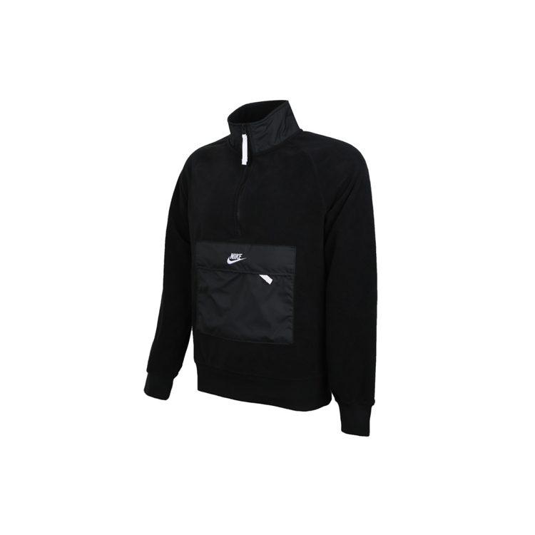 Nike Sweatshirts Men's Black Stand Collar Moderate Regular 929098-010