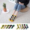 5Pairs Patchwork Mid Tube Socks Cheese Cookies Food Pattern Socks Cartoon Short Socks  Spring