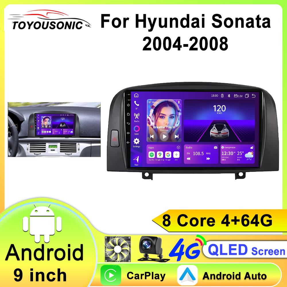 

Android 13 Автомобильное радио для Hyundai Sonata NF 2004 - 2008 Мультимедийный видеоплеер Навигация Стерео GPS Carplay Авторадио 8 core 4GB+64GB
