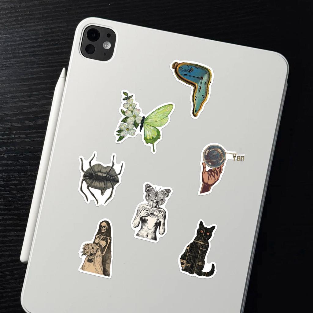 52pcs Retro Aesthetic Art Graffiti Sticker Set for DIY Notebook and Luggage Decoration