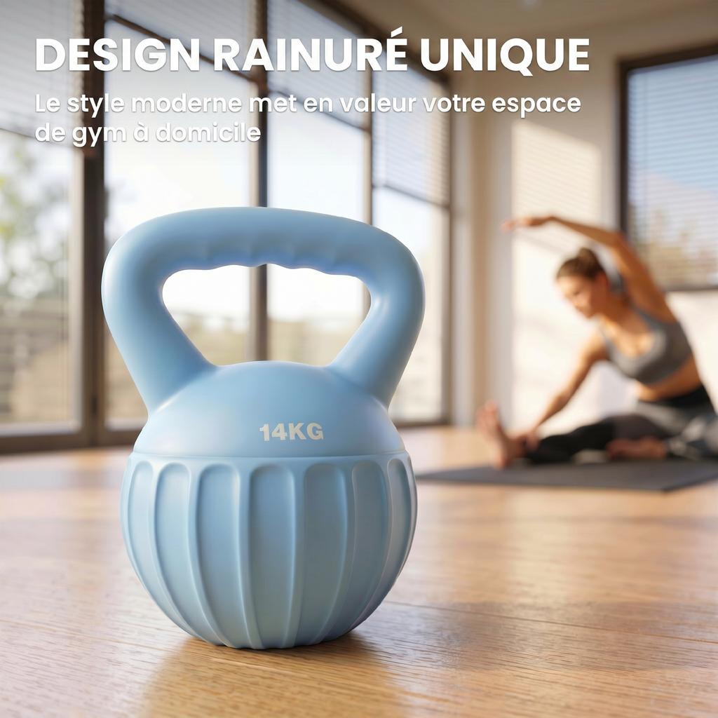 Kettlebell 14 Kg, Dumbbell with Non-slip Handle, Ball Dumbbell, Strength Training, Workout, for Gym, Blue